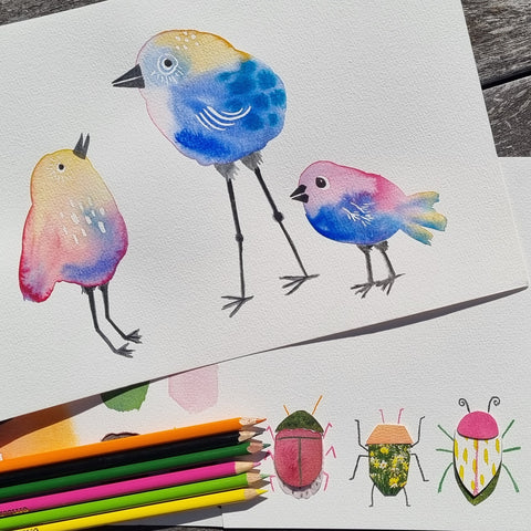 Artrageous! Birds and Crawlies - a school holiday art workshop Jan 2025