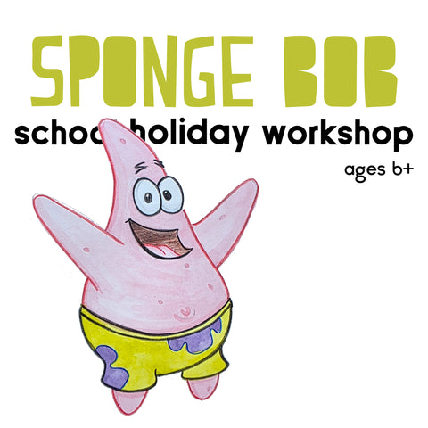 Sponge Bob - a half day school holiday art workshop Jan 2026